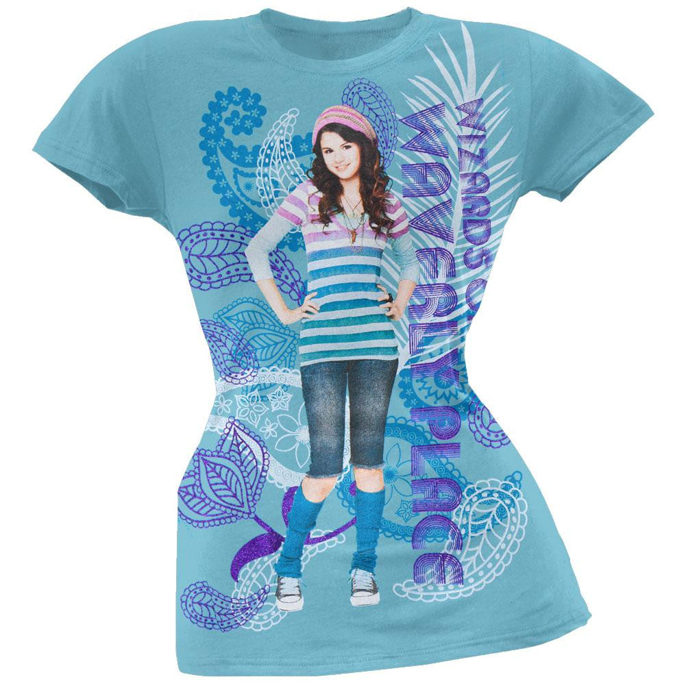 Wizards Of Waverly Place - Floral Alex Girls Youth T-Shirt Youth T-Shirts Wizards of Waverly Place SM Blue 