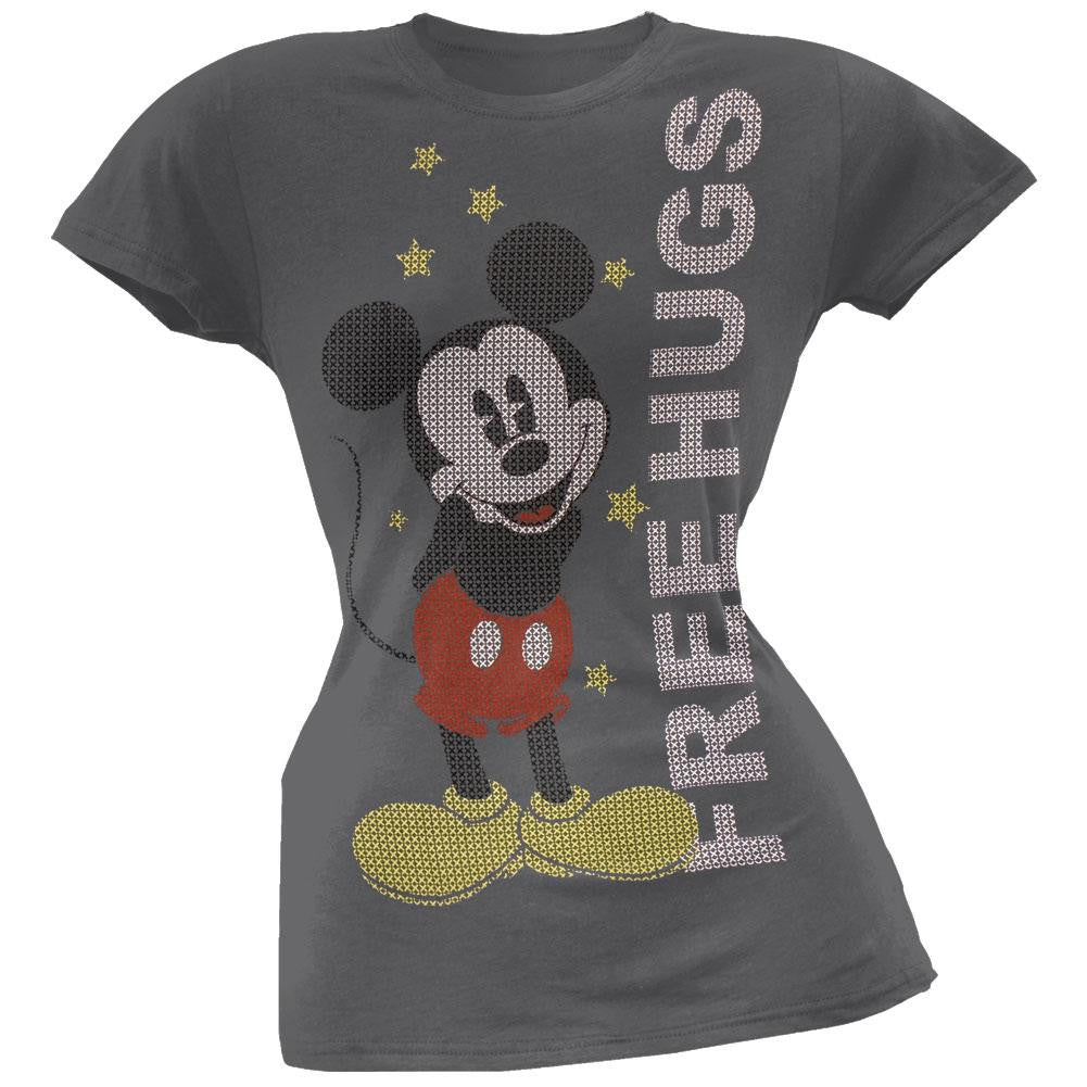 Mickey Mouse - Free Hugs Juniors T-Shirt Juniors T-Shirts Mickey Mouse LG Grey 