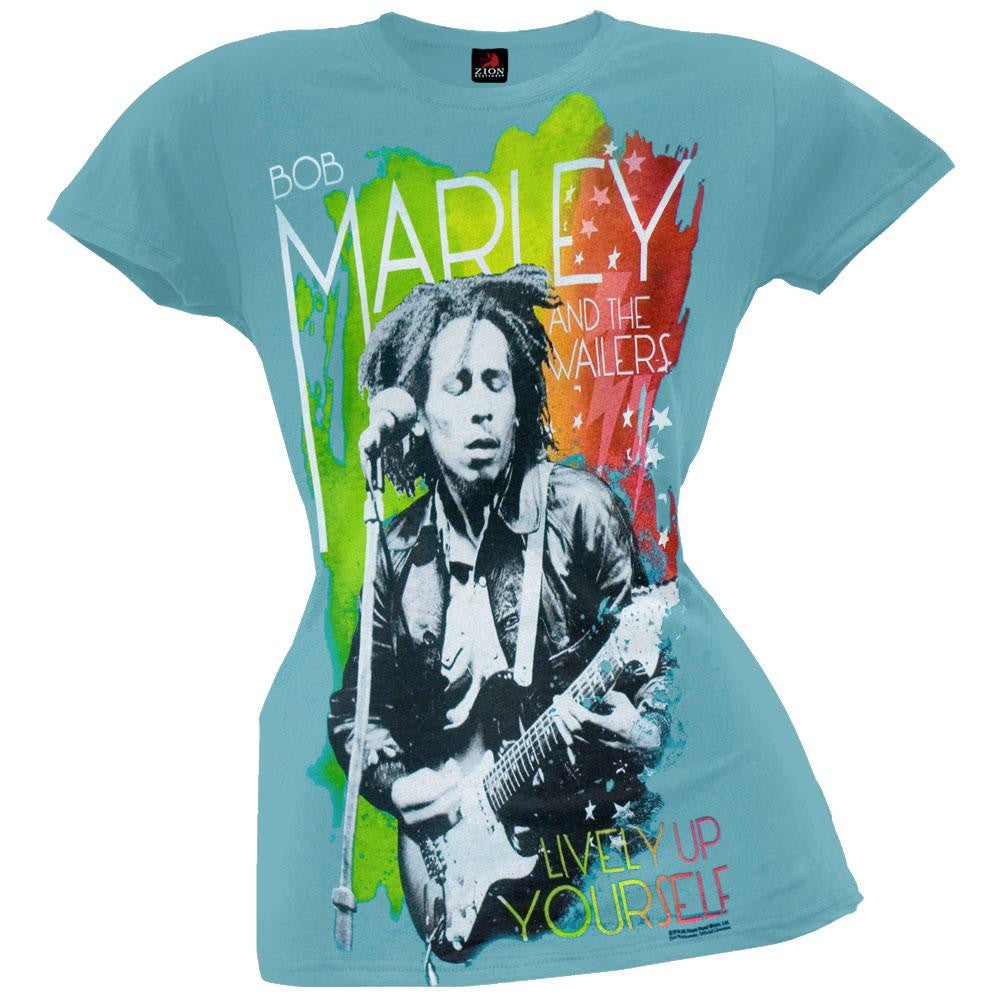 Bob Marley - Wailers Lively Juniors T-Shirt Juniors T-Shirts Bob Marley SM Blue