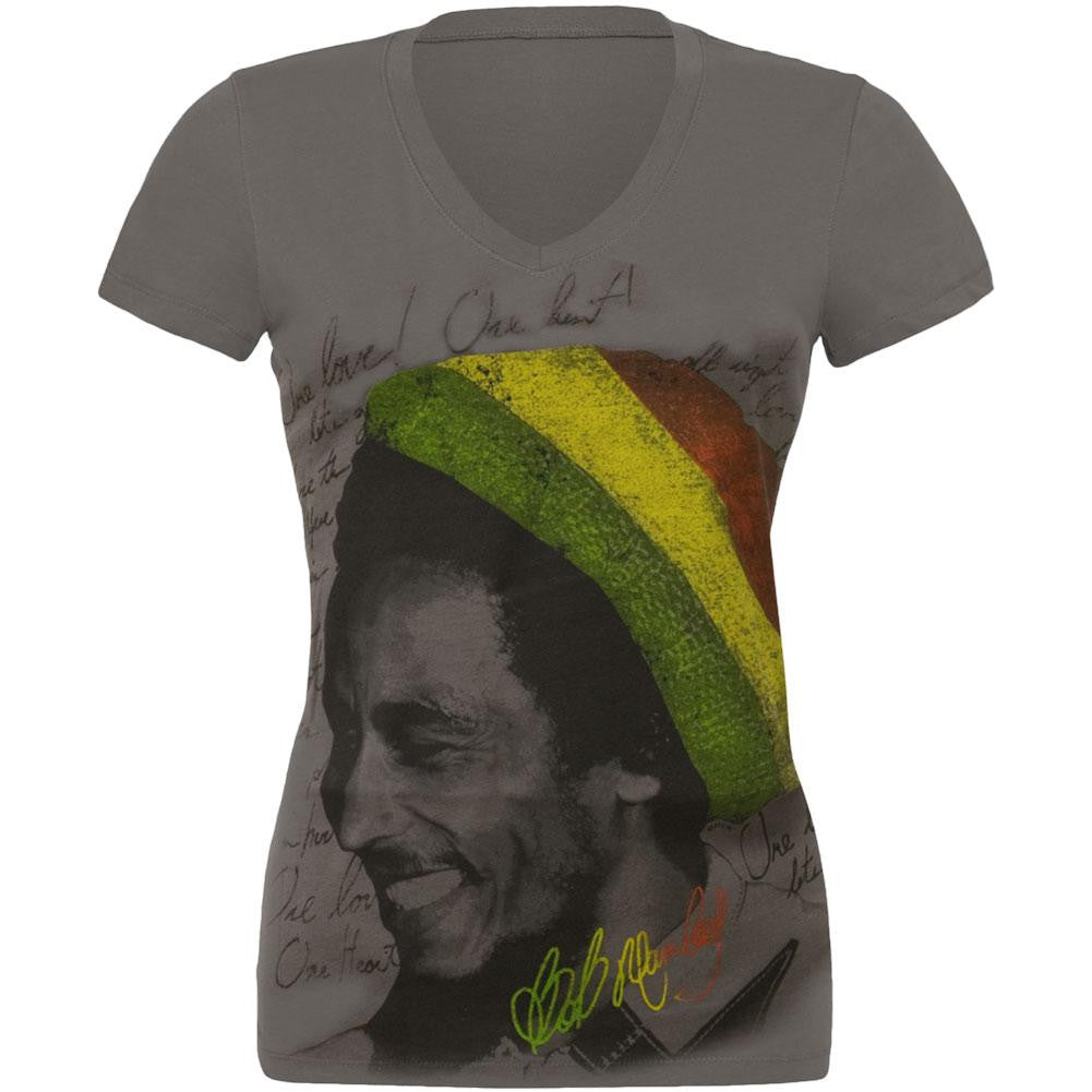 Bob Marley - Rasta Tam Juniors T-Shirt Juniors T-Shirts Bob Marley SM Grey 