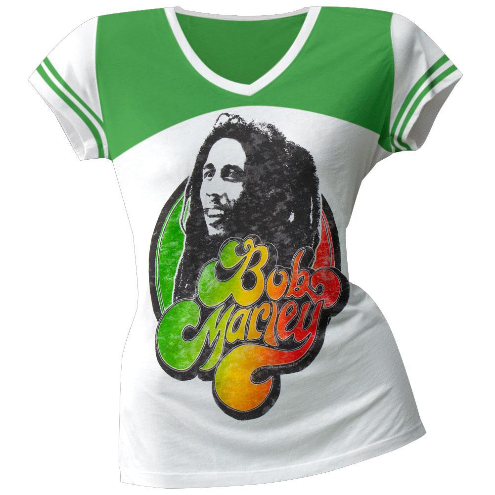 Bob Marley - Marley Juniors Jersey T-Shirt Juniors T-Shirts Bob Marley SM White 