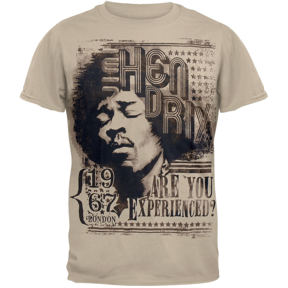 Jimi Hendrix - Experienced London Soft T-Shirt Men's T-Shirts Jimi Hendrix SM Tan 