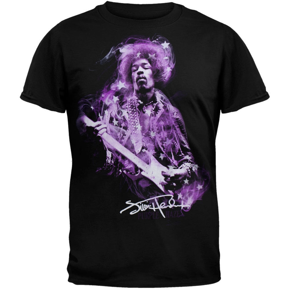 Jimi Hendrix - Purple Haze Stars T-Shirt Men's T-Shirts Jimi Hendrix SM Black 