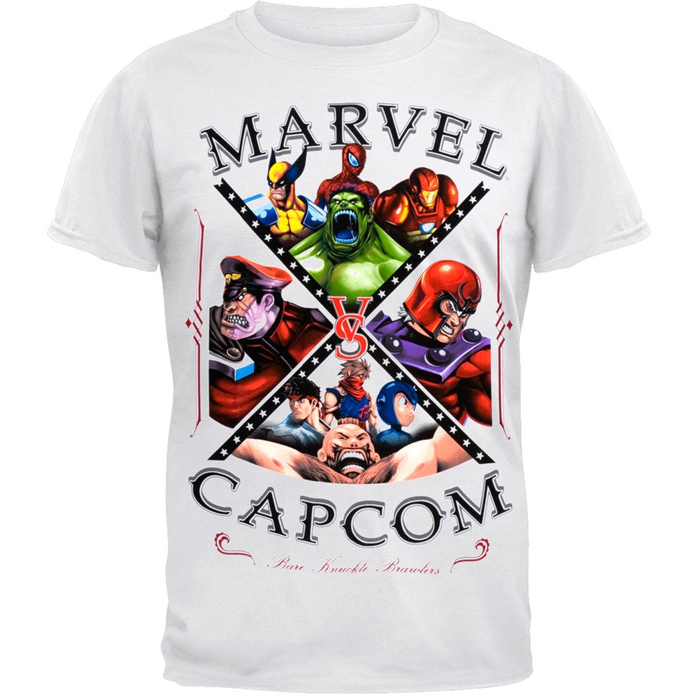 Marvel Vs Capcom - Bare Knuckles Soft Mens T-Shirt Men's T-Shirts Marvel   
