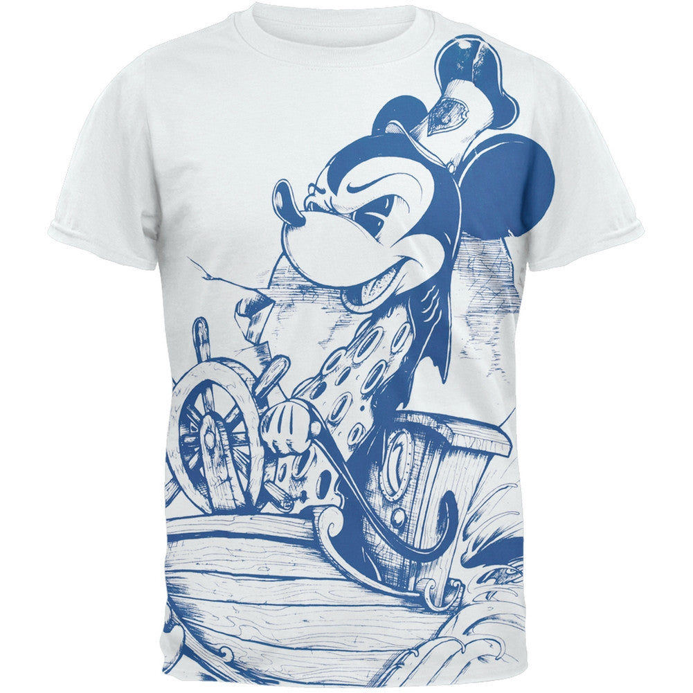 Mickey Mouse - Steam Boat Soft T-Shirt Men's T-Shirts Mickey Mouse 2XL White