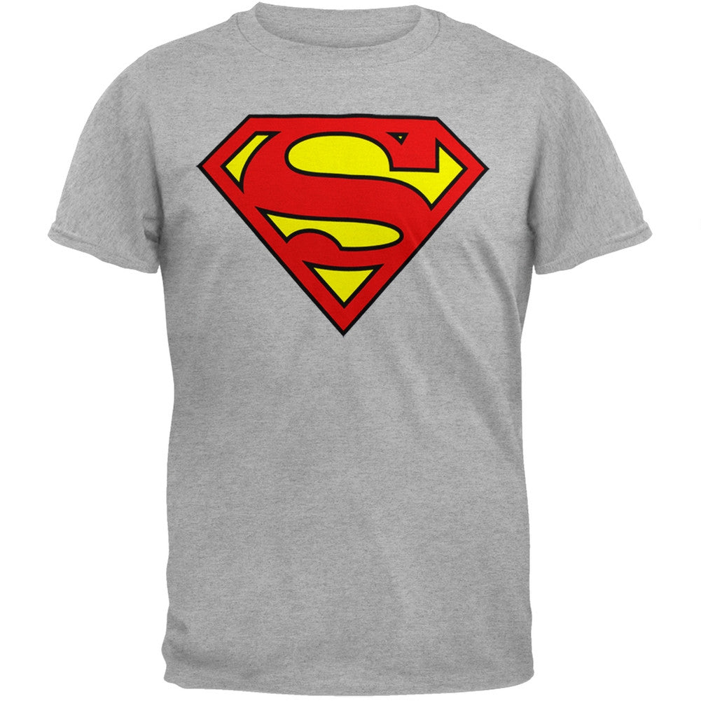 Superman - Shield Logo Heather T-Shirt Men's T-Shirts Superman SM Grey 