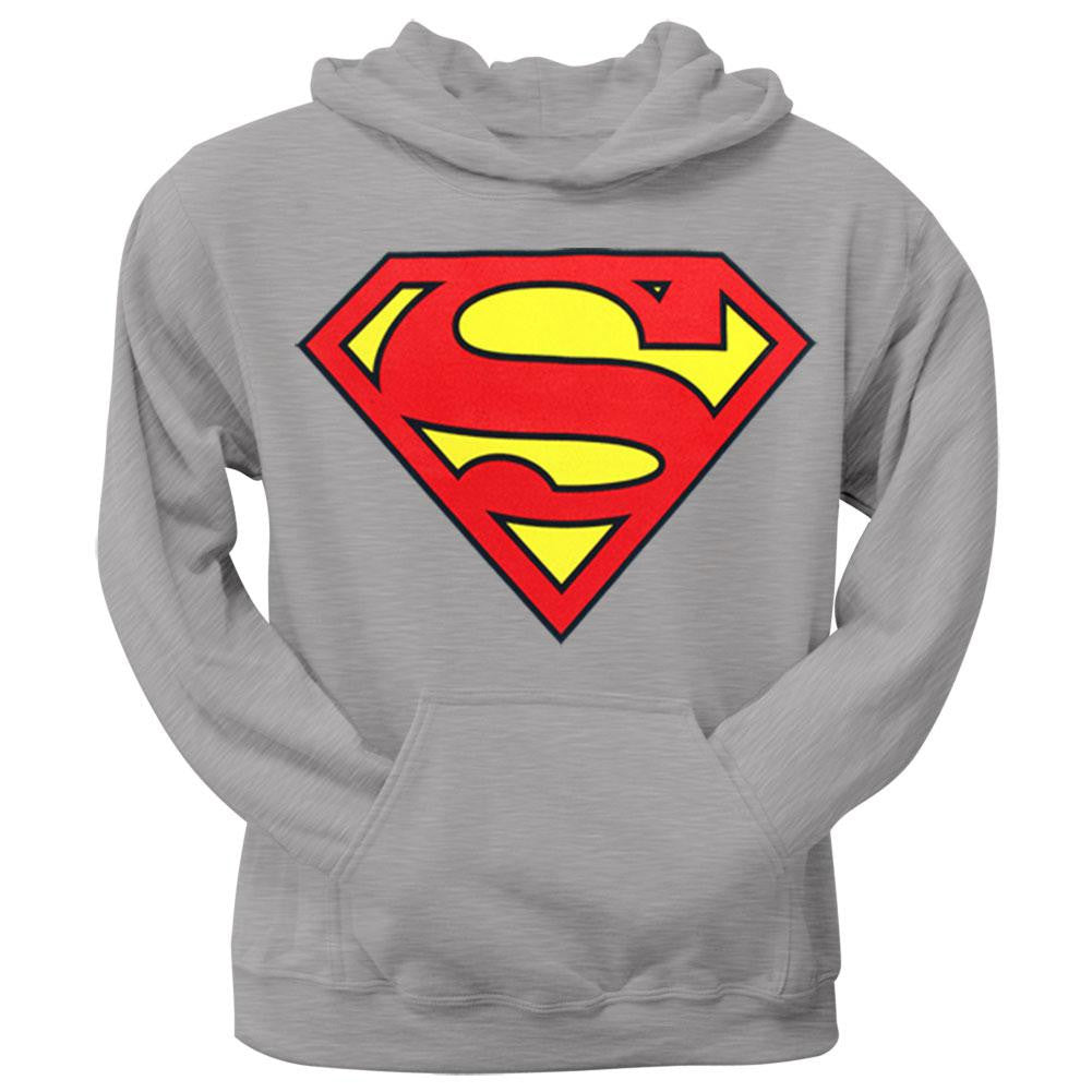 Superman - Shield Logo Heather Pullover Hoodie Men's Hoodies Superman 2XL Grey 