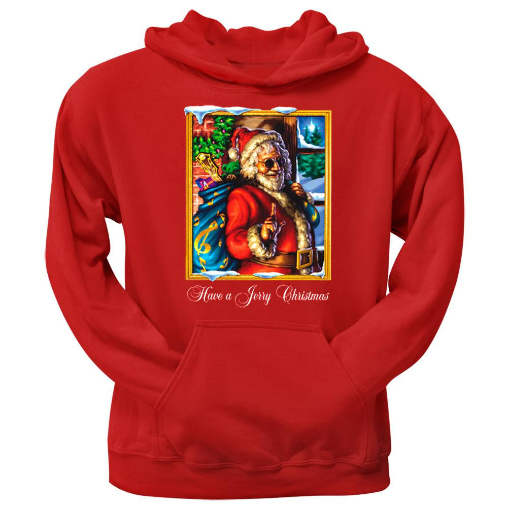 Grateful Jerry Garcia Have a Jerry Christmas Mens Pullover Hoodie Men's Hoodies Jerry Garcia SM Red
