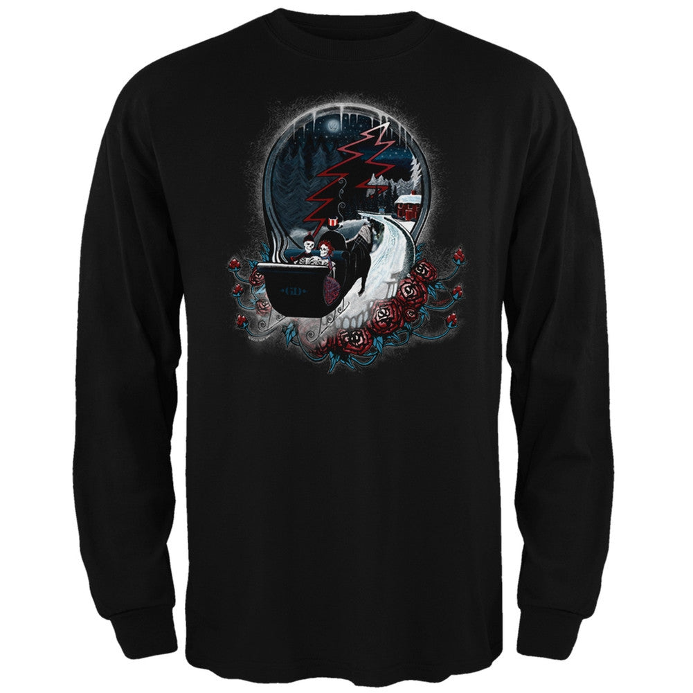 Grateful Dead - Christmas Winter Skeleton Sleigh Steal Your Face Long Sleeve T-Shirt Men's Long Sleeves Grateful Dead