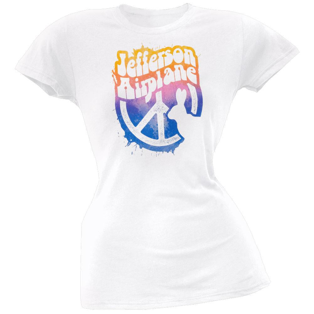 Jefferson Airplane - White Rabbit Juniors T-Shirt Juniors T-Shirts Jefferson Airplane LG White 