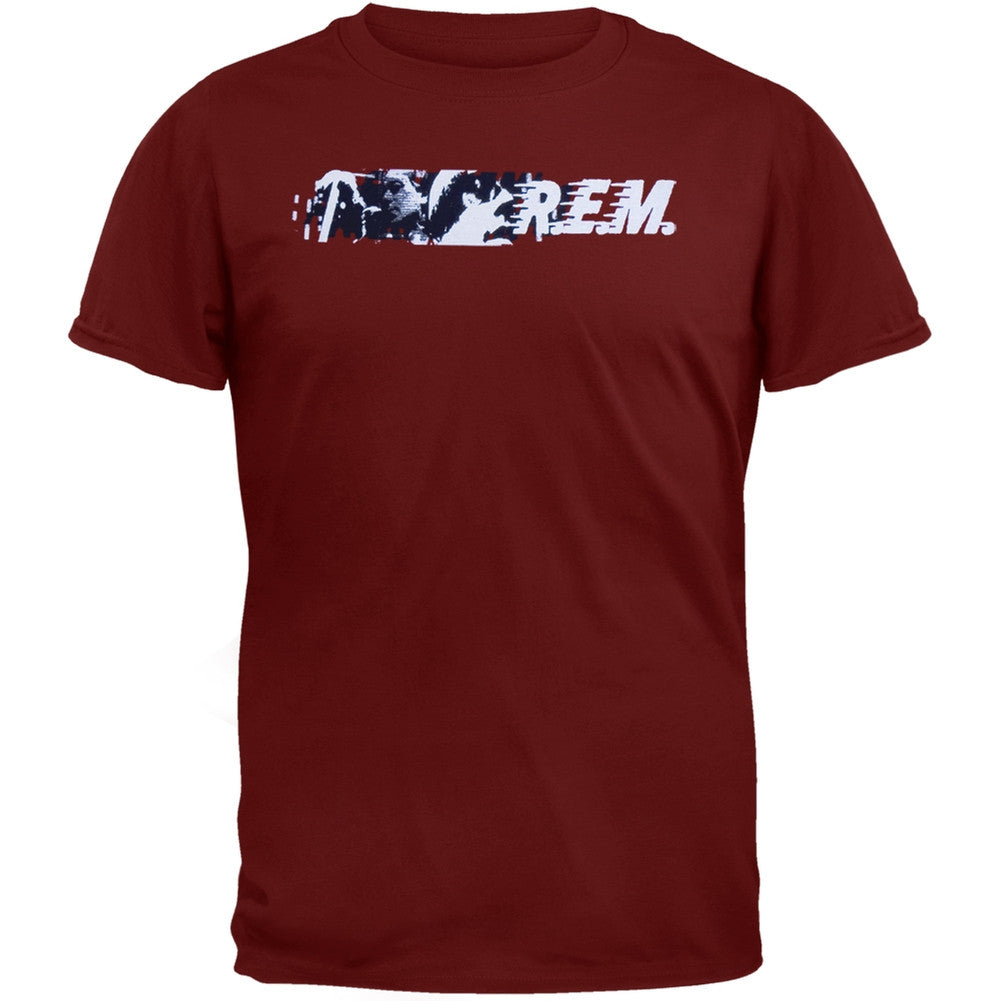 R.E.M. - Speeding Letters T-Shirt Men's T-Shirts REM SM Maroon 