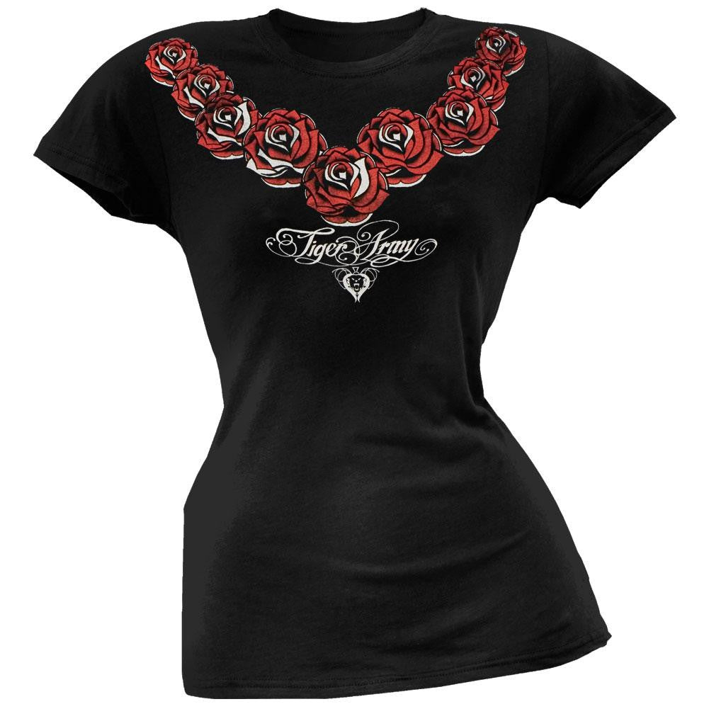 Tiger Army - Rose Necklace Juniors T-Shirt Juniors T-Shirts Tiger Army LG Black 