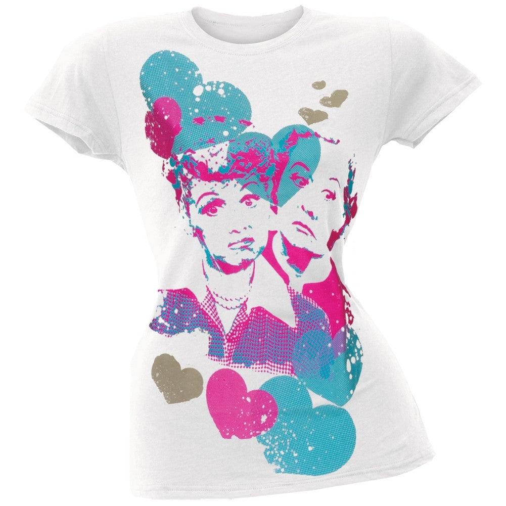 I Love Lucy - Lucy & Ethel Juniors T-Shirt Juniors T-Shirts I Love Lucy SM White 