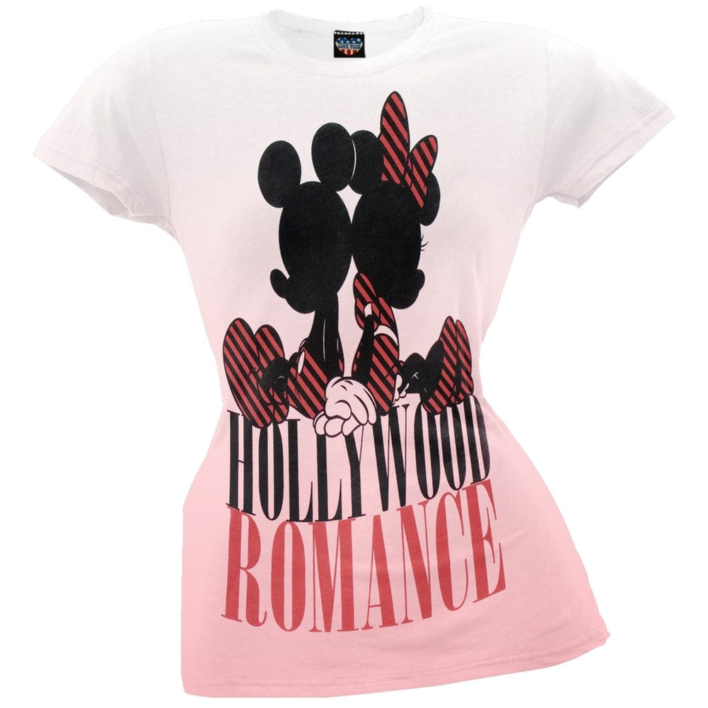 Mickey Mouse - Hollywood Romance Juniors T-Shirt Juniors T-Shirts Mickey Mouse LG Light Pink