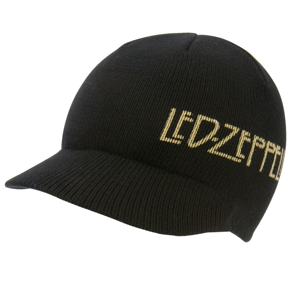 Led Zeppelin - Swan Flat Brim Beanie Knit Hats Old Glory OS Black 