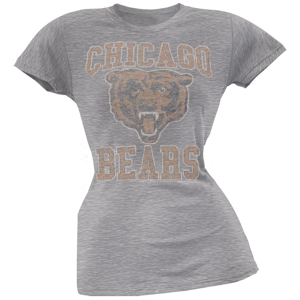 Chicago Bears - Vintage Logo Juniors T-Shirt Juniors T-Shirts Chicago Bears MD Grey 