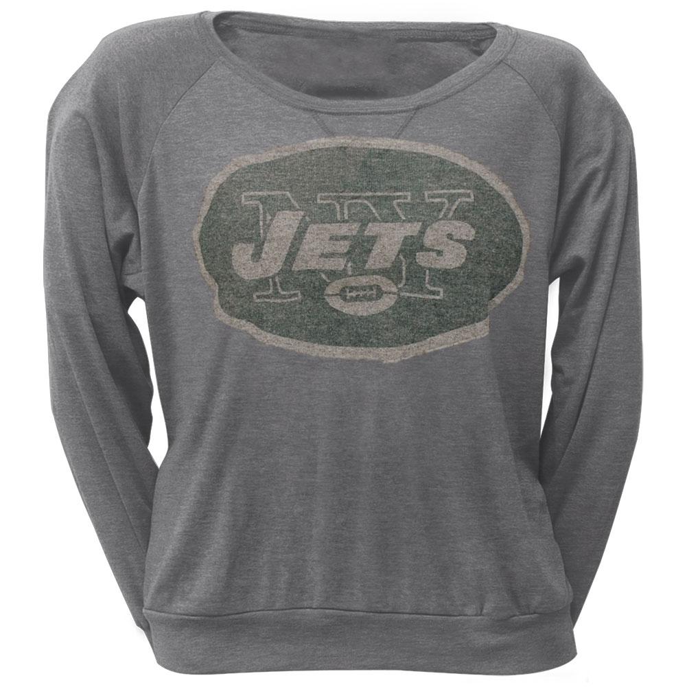 New York Jets - Vintage Logo Juniors Long Sleeve T-Shirt Juniors Long Sleeves New York Jets LG Grey 