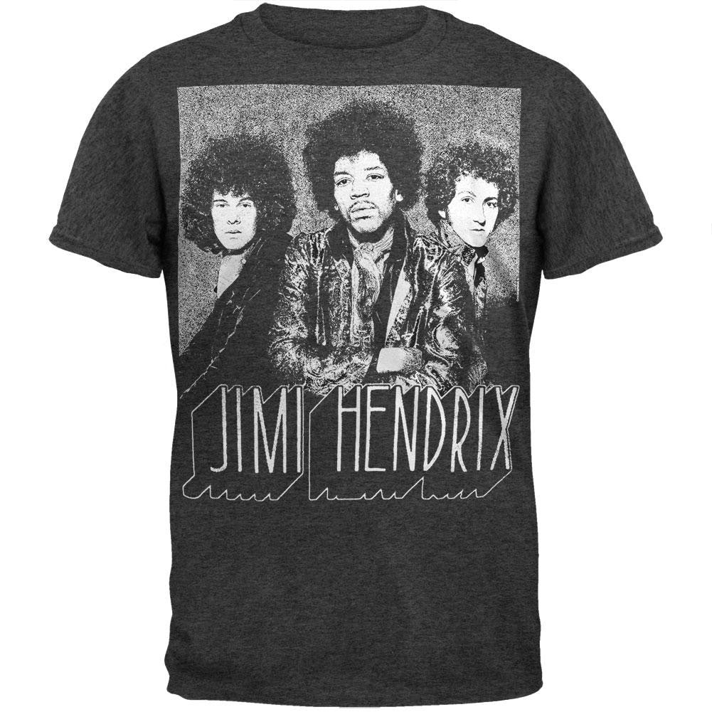 Jimi Hendrix - Group Soft T-Shirt Men's T-Shirts Jimi Hendrix SM Grey 