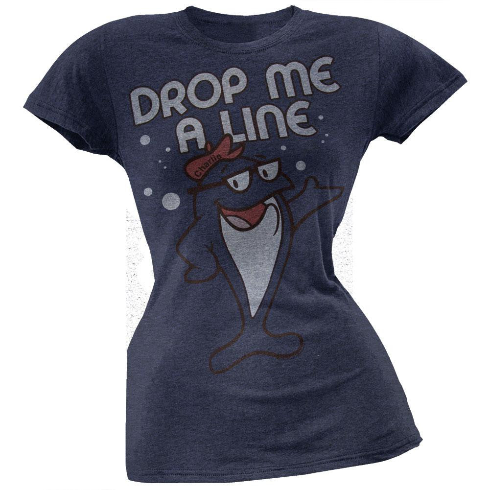 Starkist Tuna - Drop Me A Line Juniors T-Shirt Juniors T-Shirts Starkist Tuna LG Blue 