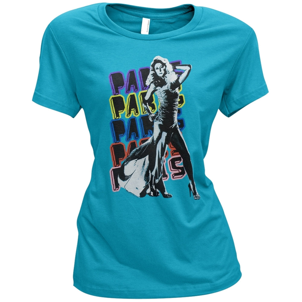 Paris Hilton - Block Colors Juniors T-Shirt Juniors T-Shirts Paris Hilton SM Blue