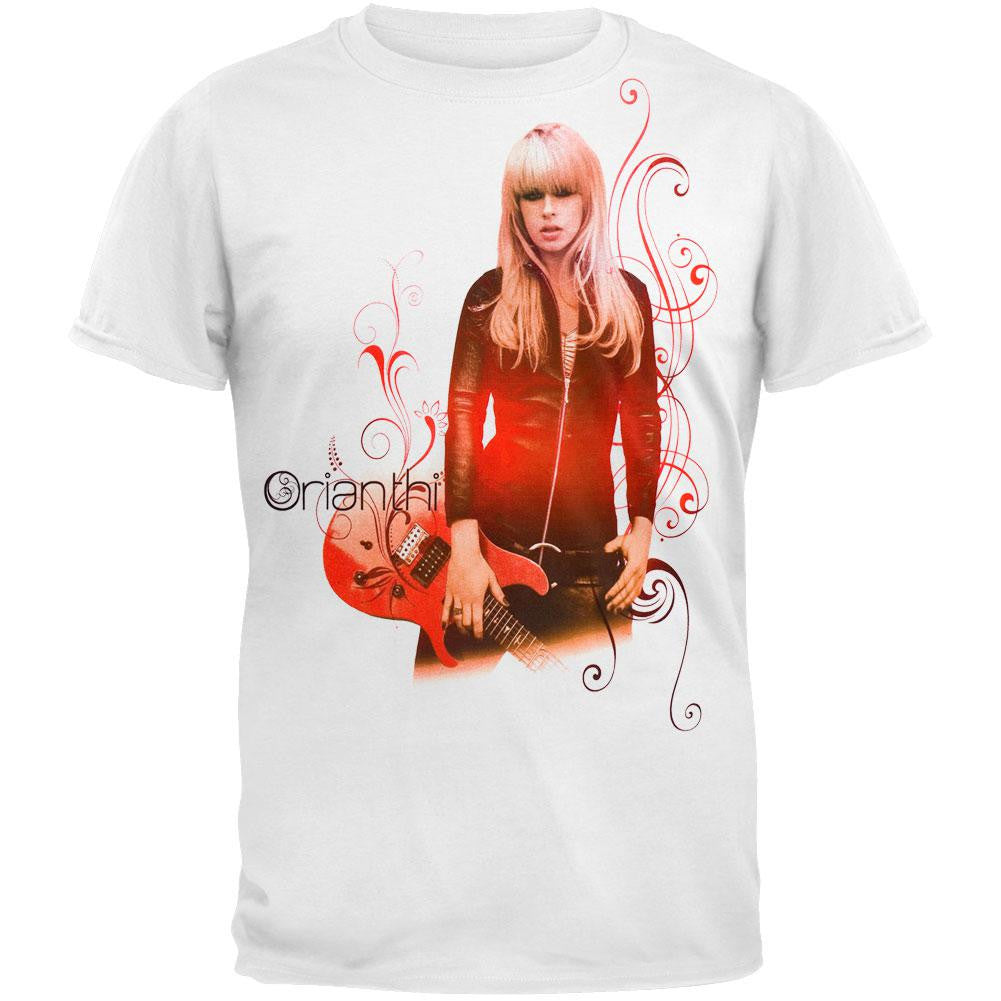 Orianthi - Leather & Strings Soft T-Shirt Men's T-Shirts Orianthi LG White 