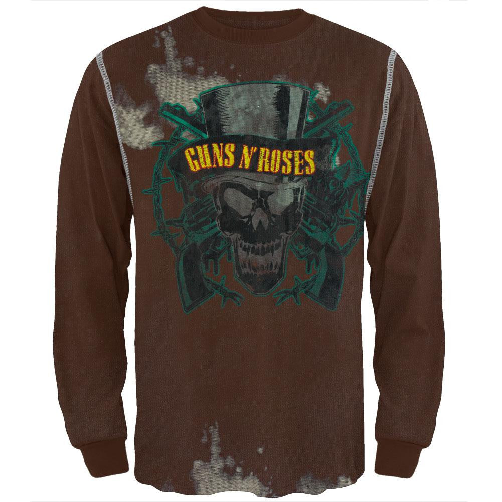 Guns N Roses - Top Hat Premium Thermal Men's Thermals Guns N' Roses LG Brown 