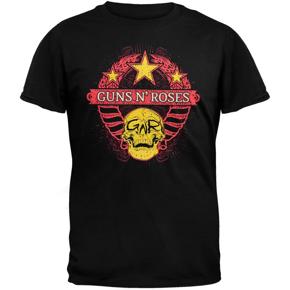 Guns N Roses - Wheat Skull 09 Tour T-Shirt Men's T-Shirts Guns N' Roses 2XL Black 