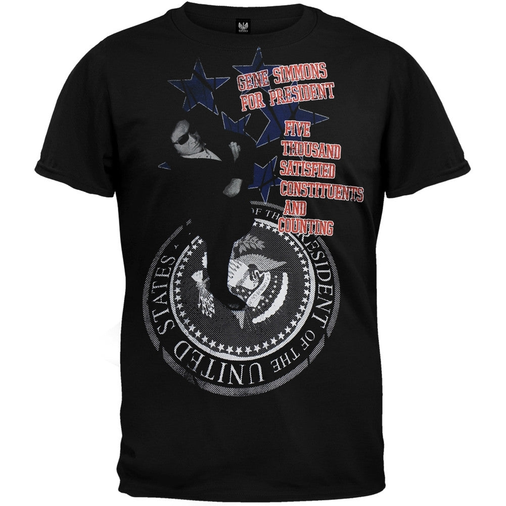 Kiss - Gene Simmons For President T-Shirt Men's T-Shirts Kiss SM Black 