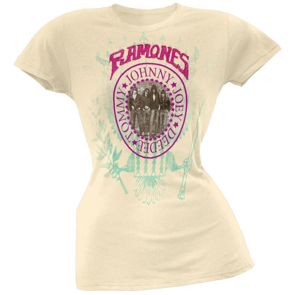 Ramones - Wall Photo Seal Premium Juniors T-Shirt Juniors T-Shirts Ramones LG Off-White 