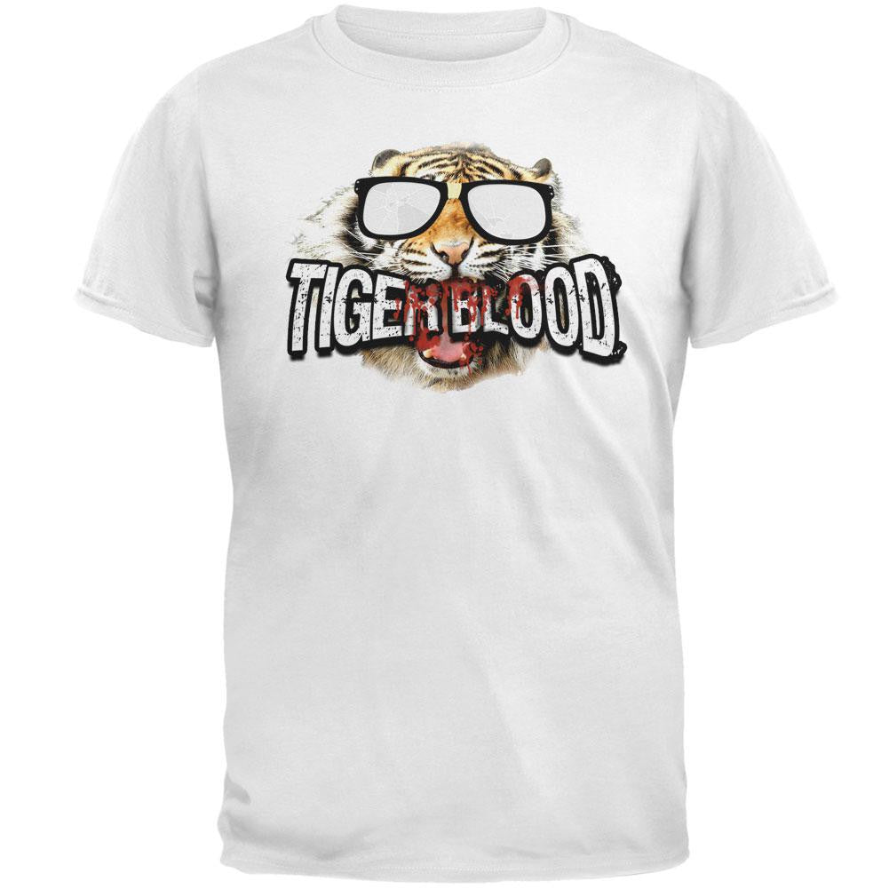 Tiger Blood White T-Shirt Men's T-Shirts Charlie Sheen 2XL White 