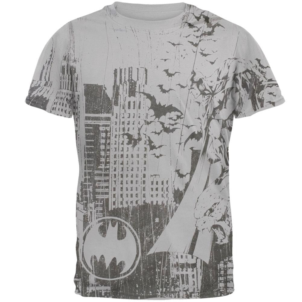 Batman - Rainy Sketch T-Shirt Men's T-Shirts Batman LG Grey 