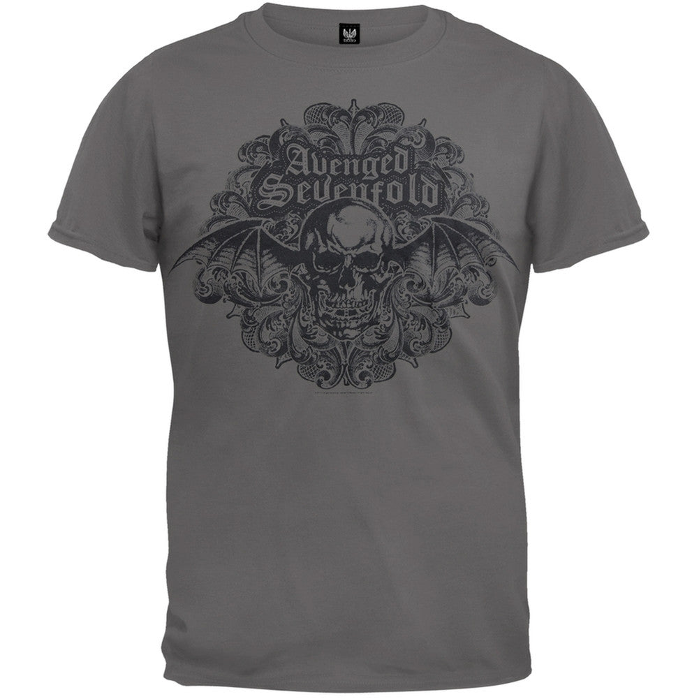 Avenged Sevenfold - Scrolled Soft T-Shirt Men's T-Shirts Avenged Sevenfold SM Grey 