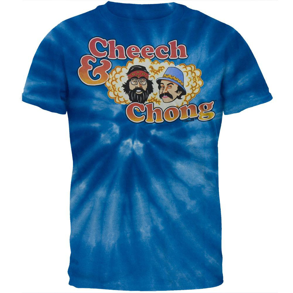 Cheech & Chong - Logo Spiral Tie Dye T-Shirt Men's T-Shirts Cheech and Chong MD Blue 