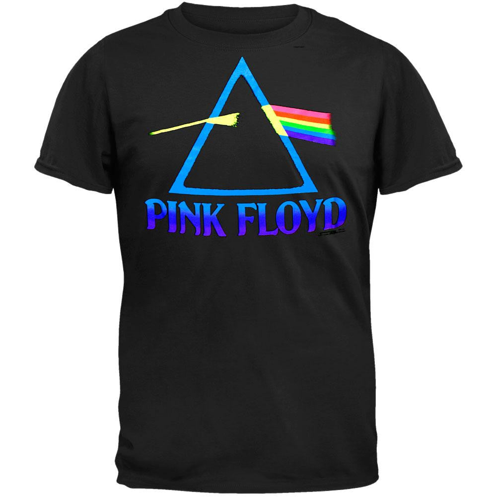 Pink Floyd - Black Light Prism T-Shirt Men's T-Shirts Pink Floyd SM Black 