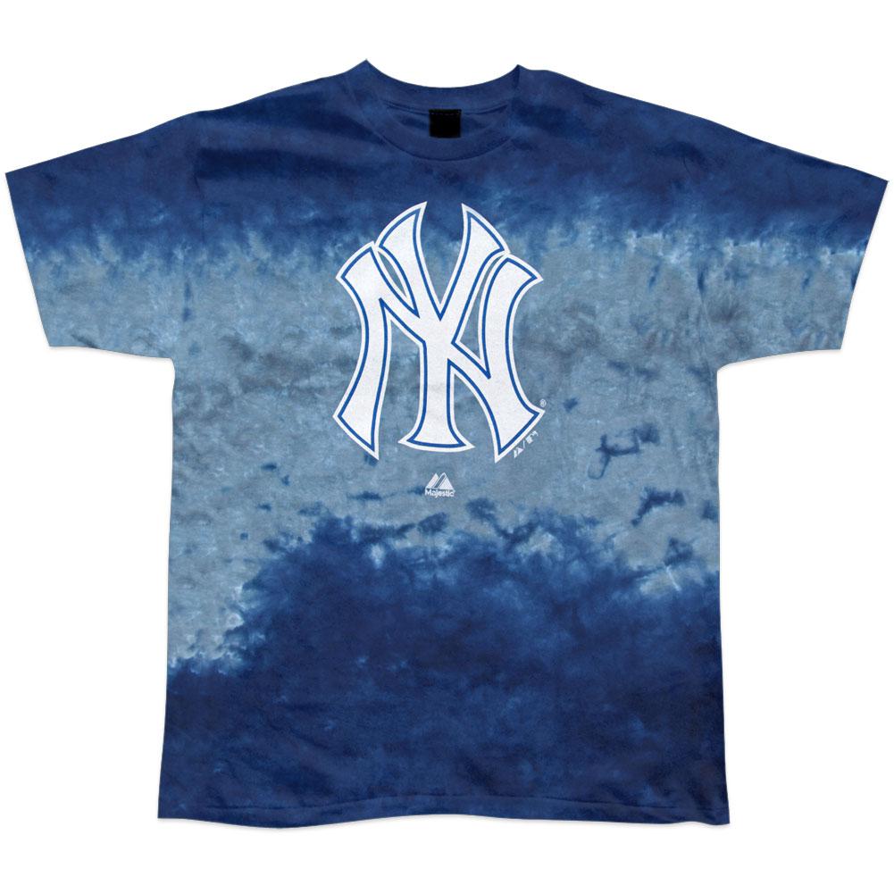 New York Yankees - Logo Banded Tie Dye T-Shirt Men's T-Shirts New York Yankees 2XL Blue 