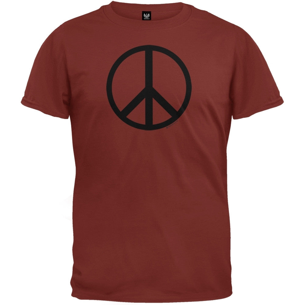 Peace Sign Cedar Maroon T-Shirt Men's T-Shirts Old Glory   