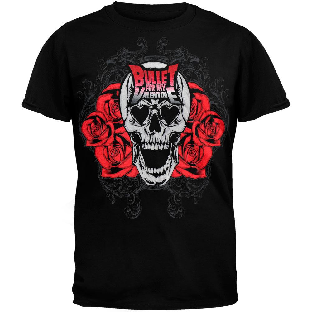 Bullet For My Valentine - Skull Bloom T-Shirt Men's T-Shirts Bullet For My Valentine SM Black 