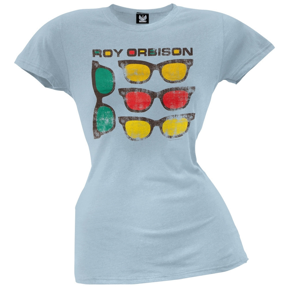 Roy Orbison - Many Sunglasses Juniors T-Shirt Juniors T-Shirts Roy Orbison   