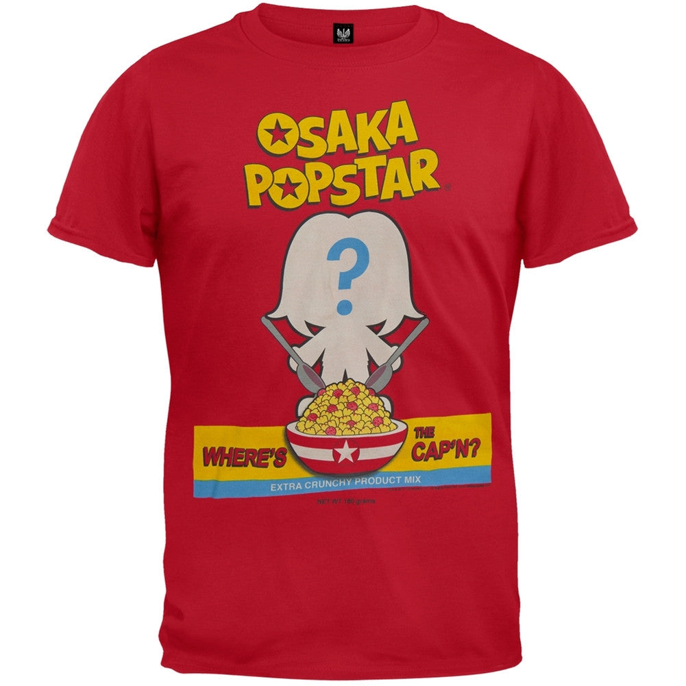 Osaka Popstar - Where's The Captain Soft T-Shirt Men's T-Shirts Osaka Popstar LG Red