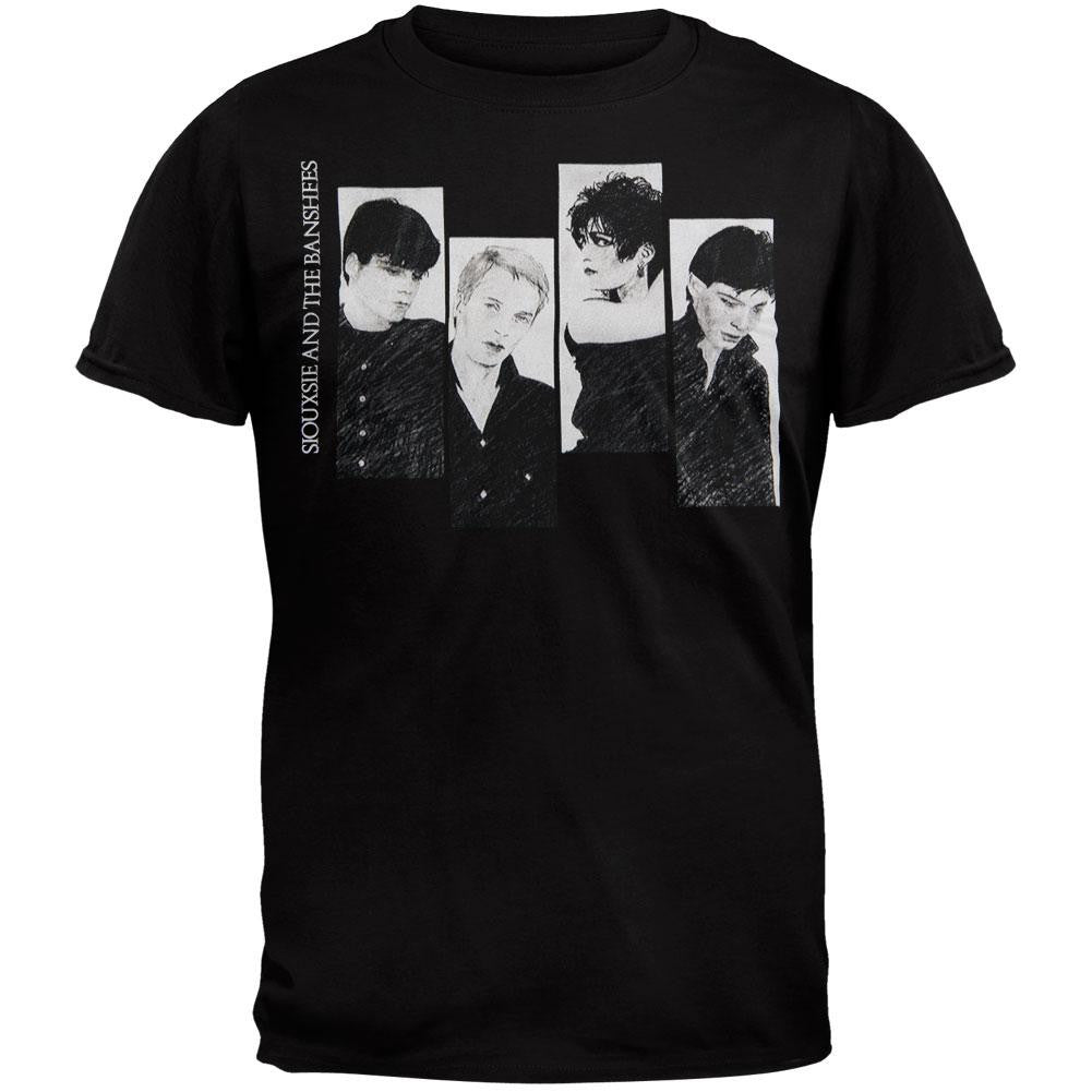 Siouxsie and the Banshees - Rectangle Portraits Soft T-Shirt Men's T-Shirts Siouxsie and The Banshees SM Black 