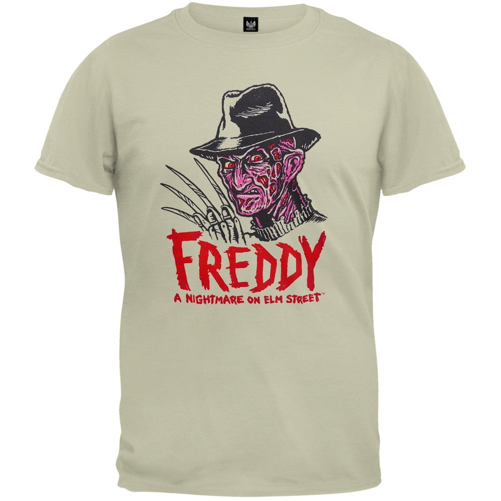 Nightmare On Elm Street - Drawn Soft T-Shirt Men's T-Shirts Nightmare on Elm Street 2XL Off-White 