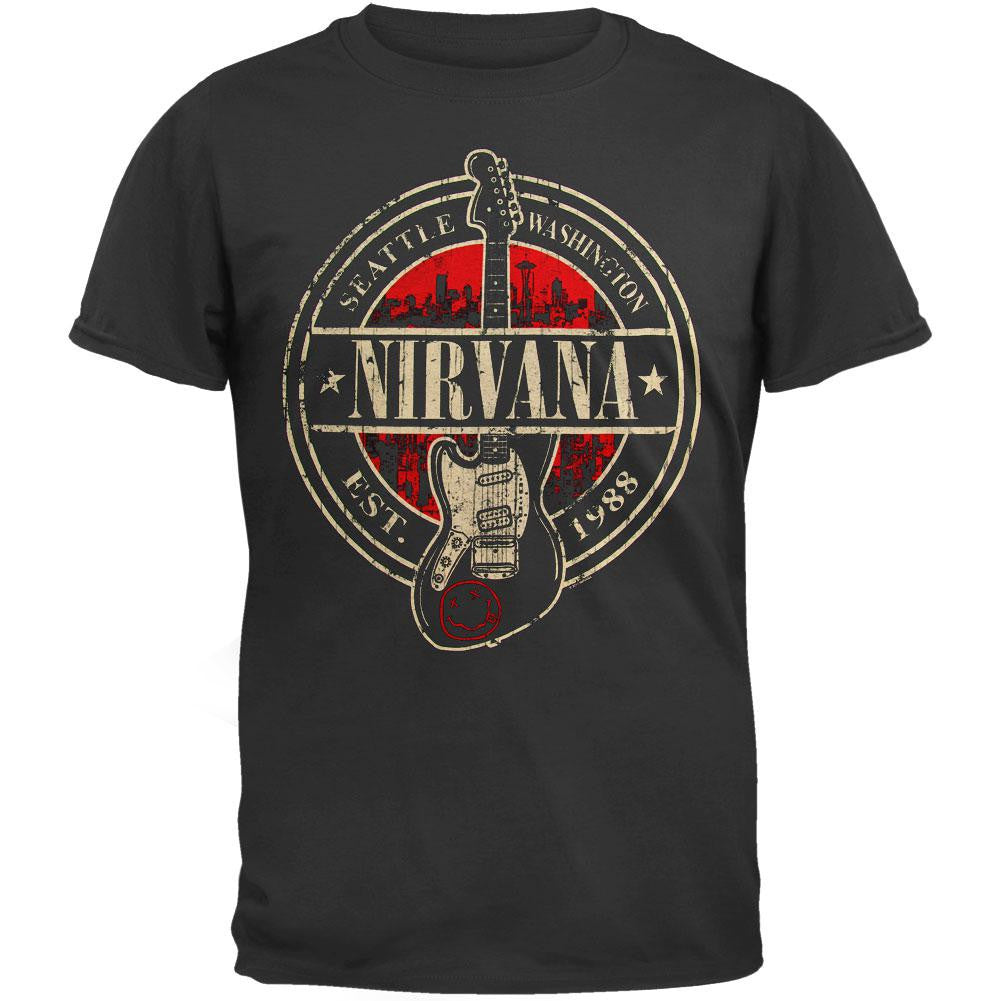 Nirvana - Est 1988 T-Shirt Men's T-Shirts Nirvana LG Black 