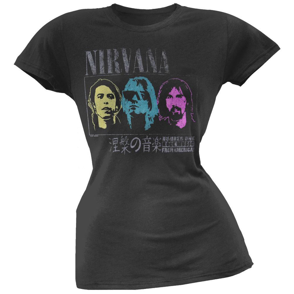 Nirvana - No. 1 Rock Music Juniors T-Shirt Juniors T-Shirts Nirvana SM Black 