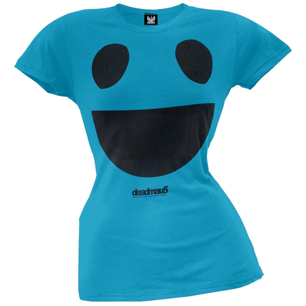 deadmau5 - Big Face Juniors Scoop Neck T-Shirt Juniors T-Shirts Deadmau5   