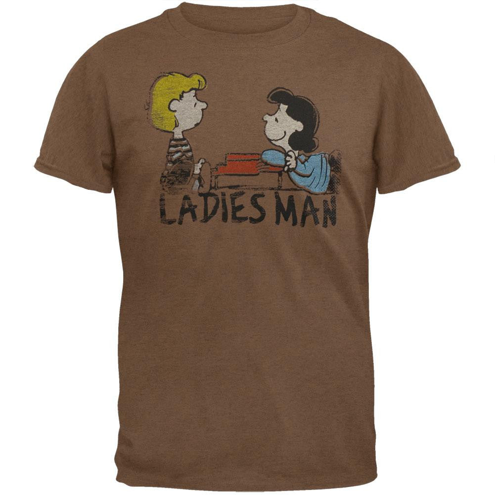 Peanuts - Ladies Man Soft T-Shirt Men's T-Shirts Peanuts 2XL Brown 