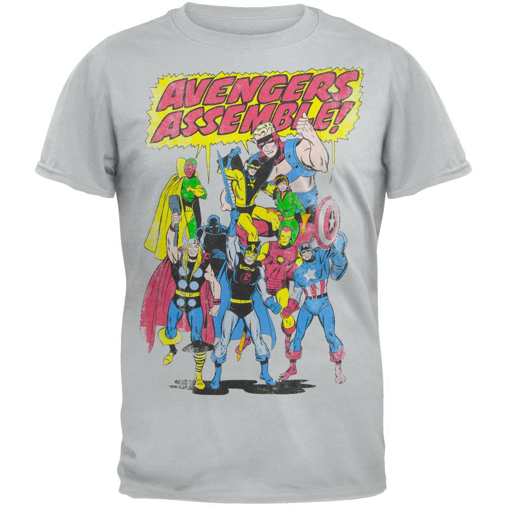 Avengers - Team Avengers Soft T-Shirt Men's T-Shirts The Avengers SM Grey 