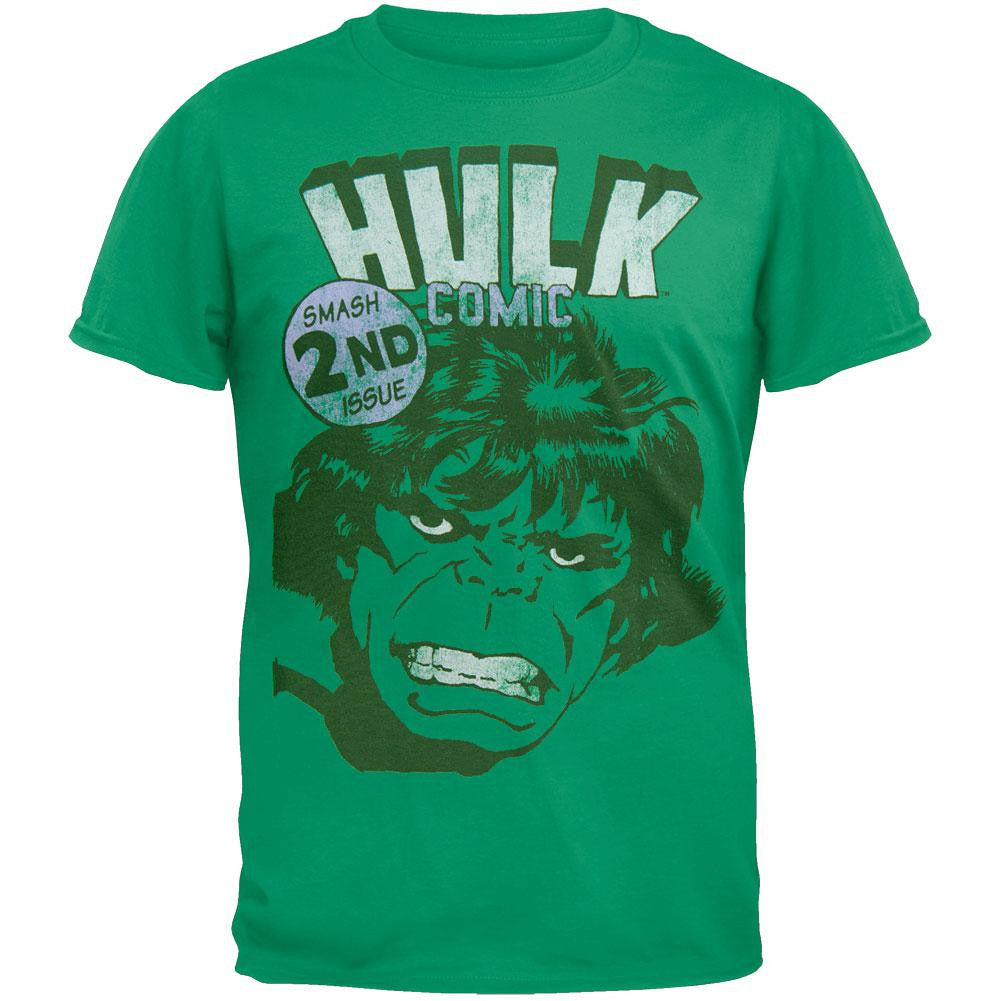 Incredible Hulk - Smash 2nd Issue Soft T-Shirt Men's T-Shirts The Incredible Hulk MD Green 