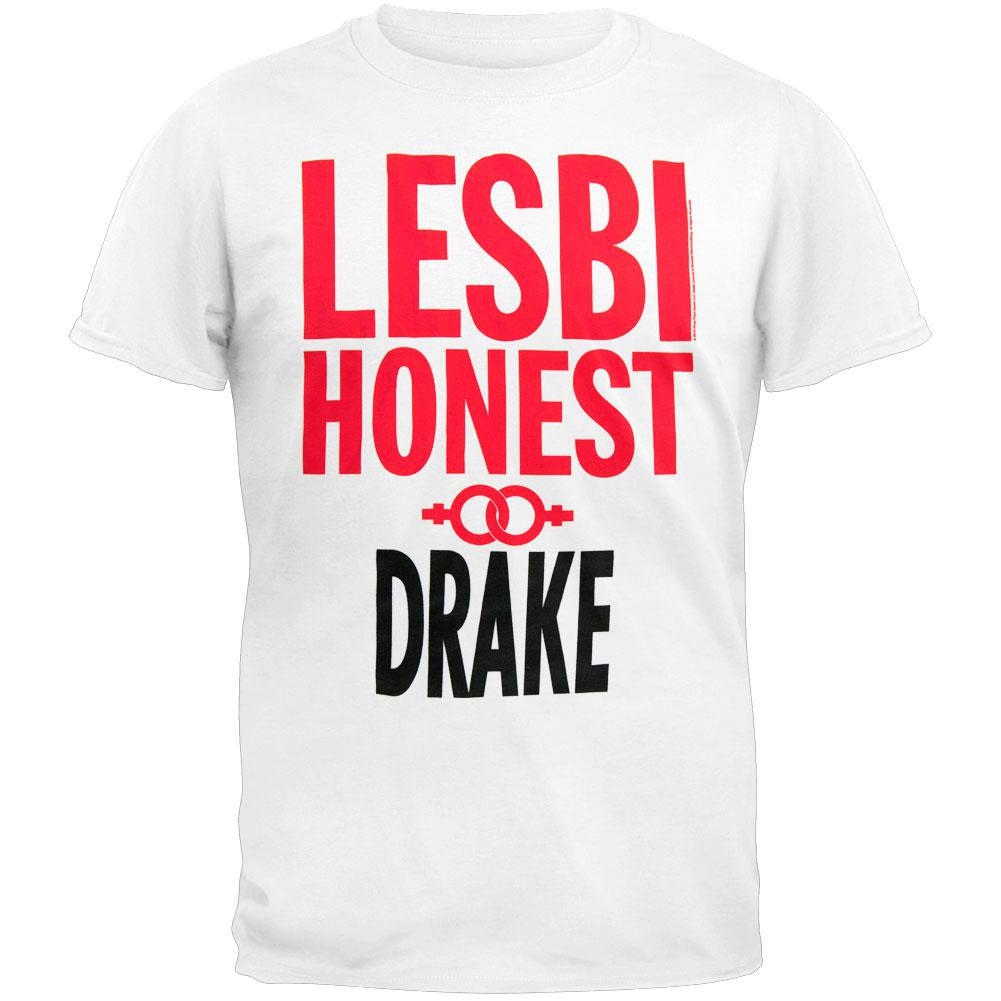 Drake - Lesbi Honest T-Shirt Men's T-Shirts Drake SM White 