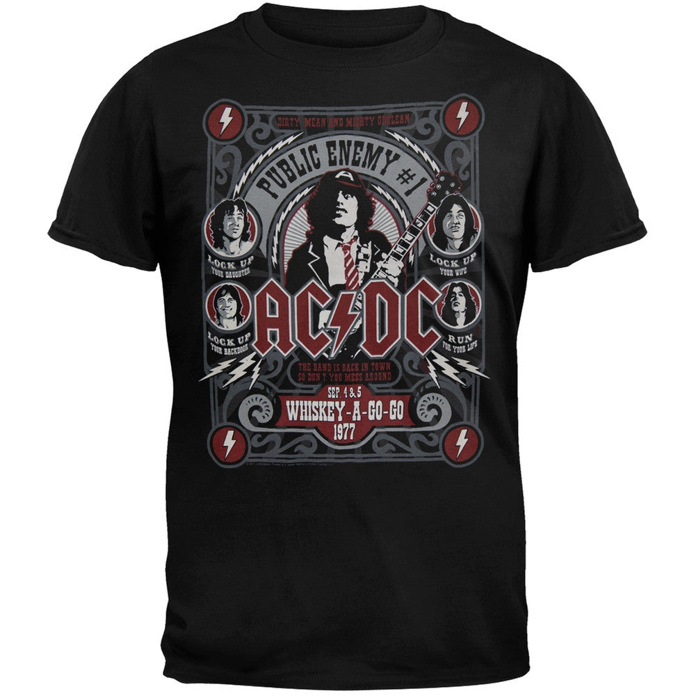 AC/DC - Public Enemy T-Shirt Men's T-Shirts AC/DC MD Black