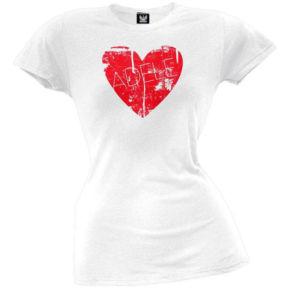 Adele - Heart Juniors T-Shirt Juniors T-Shirts Adele SM White 